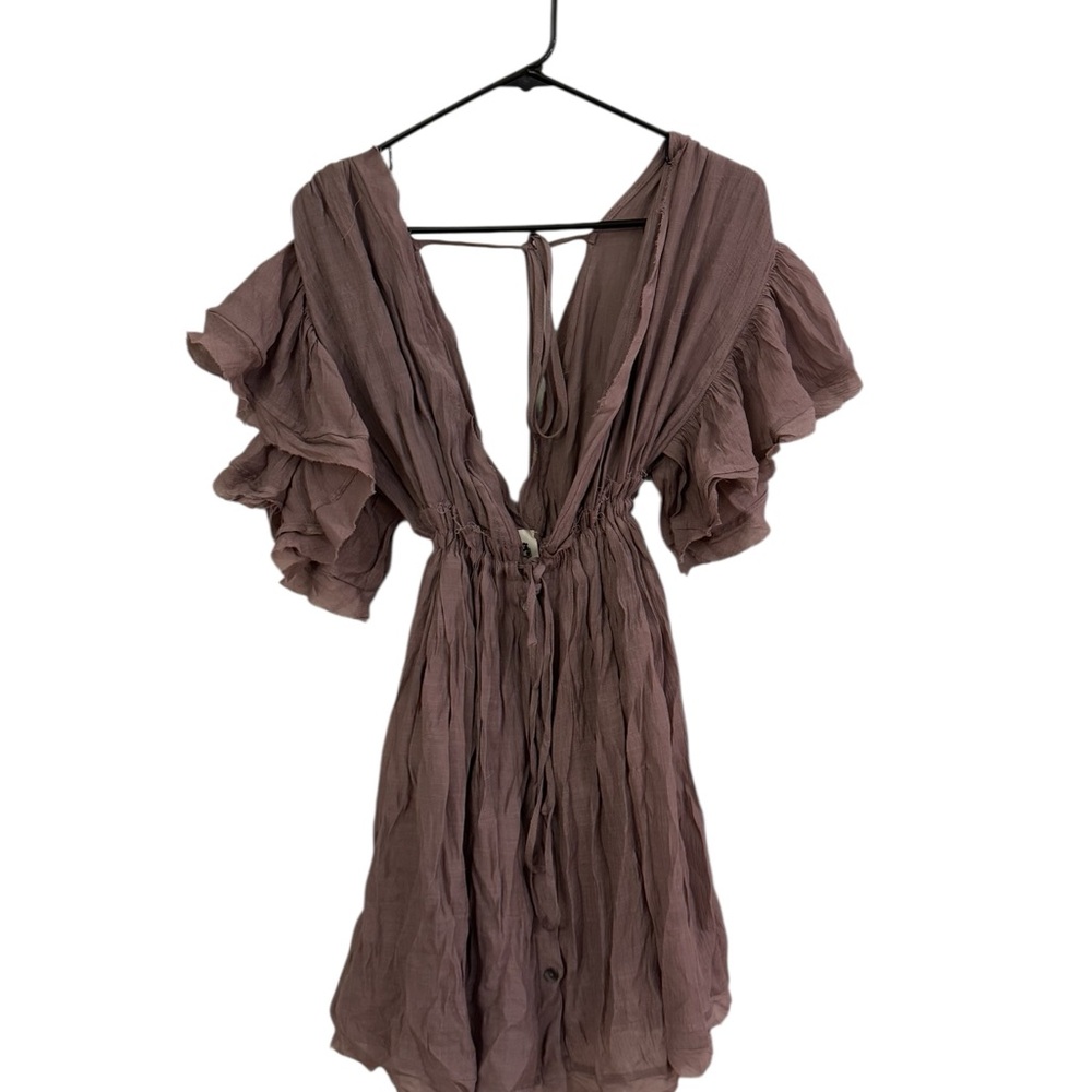 Elegant Mauve Ruffle Dress